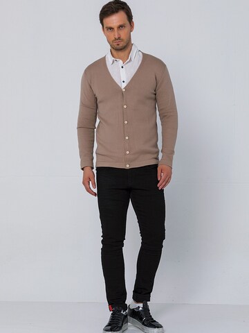 Ron Tomson Knit Cardigan in Beige