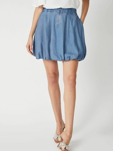 Jupe 'Denim' co'couture en bleu : devant
