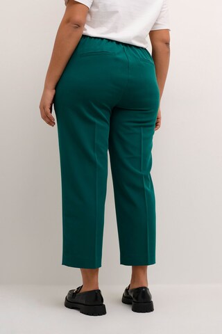 KAFFE CURVE Regular Trousers with creases 'Sakira' in Green