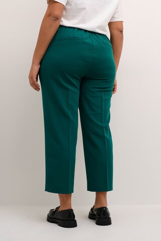 KAFFE CURVE Regular Pleated Pants 'Sakira' in Green