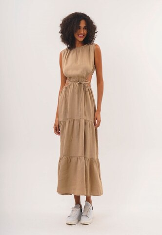FRESHLIONS Maxikleid 'Lilia' in Braun