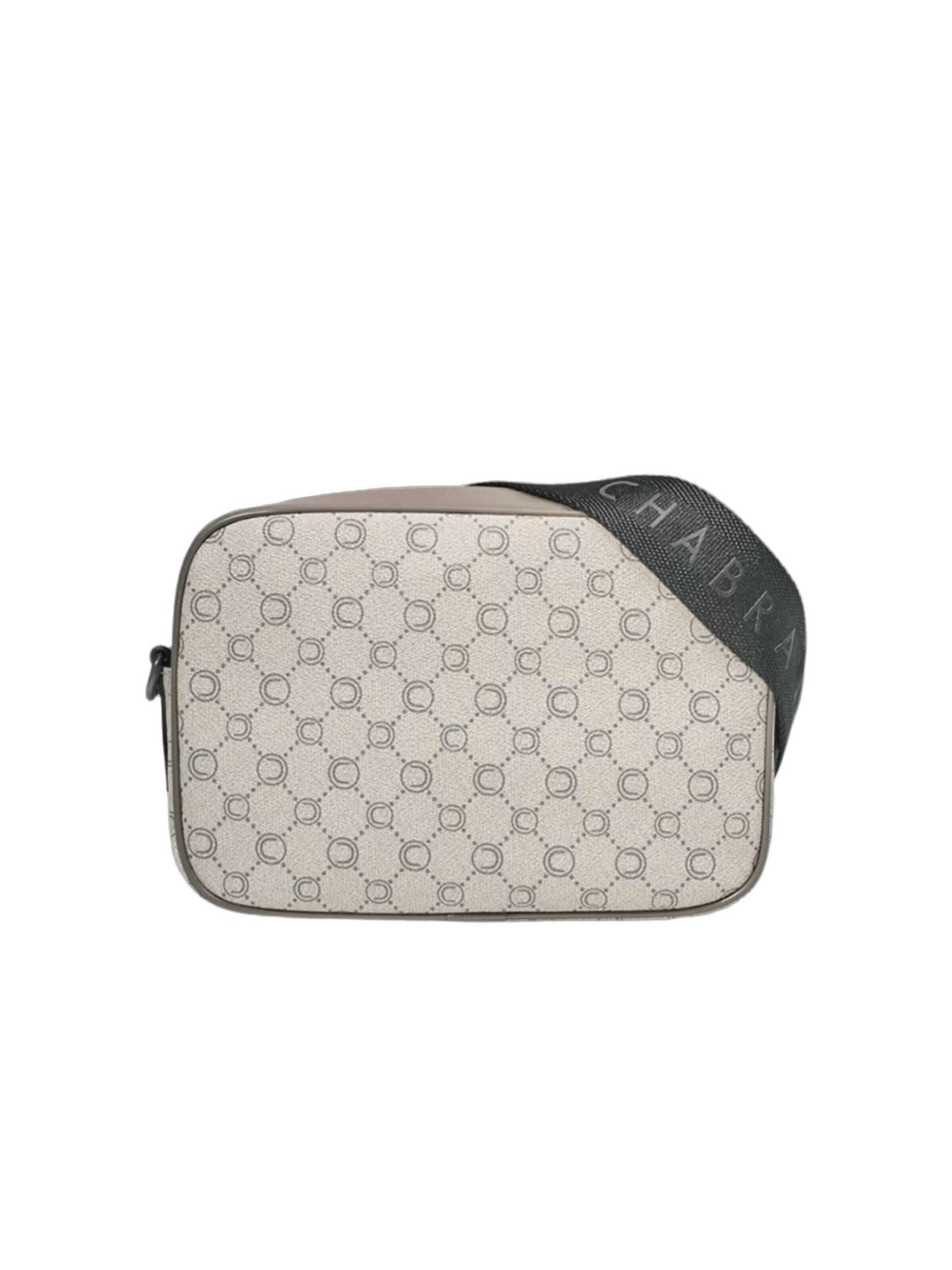 Chabrand Messenger 'Chabrand Sacoche en toile enduite garnie cuir Ecru Gris' i beige