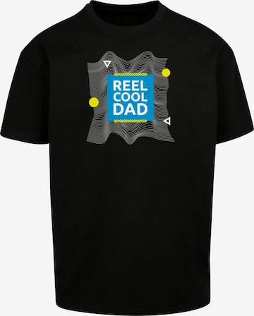 Merchcode Shirt 'Fathers Day - Reel Cool Dad' in Zwart: voorkant