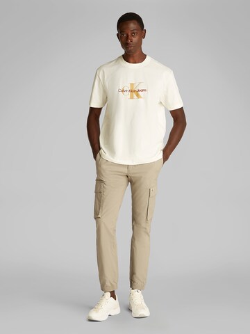 Calvin Klein Jeans Tapered Cargobroek in Grijs