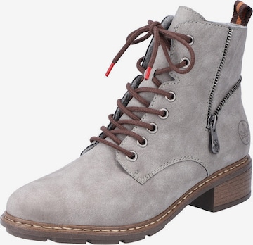 Rieker Lace-Up Ankle Boots in Grey: front