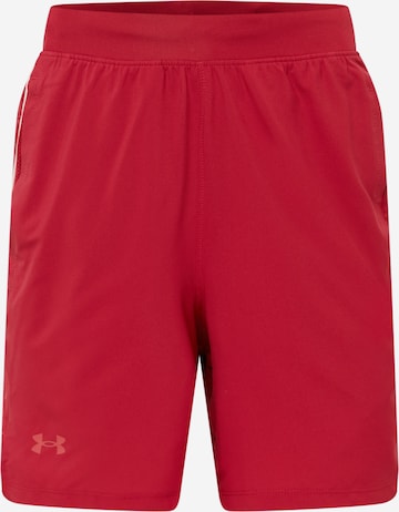 Regular Pantalon de sport UNDER ARMOUR en rouge : devant