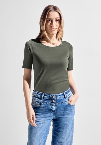 CECIL T-Shirt 'Lena' (GOTS) in Grün: Vorderseite
