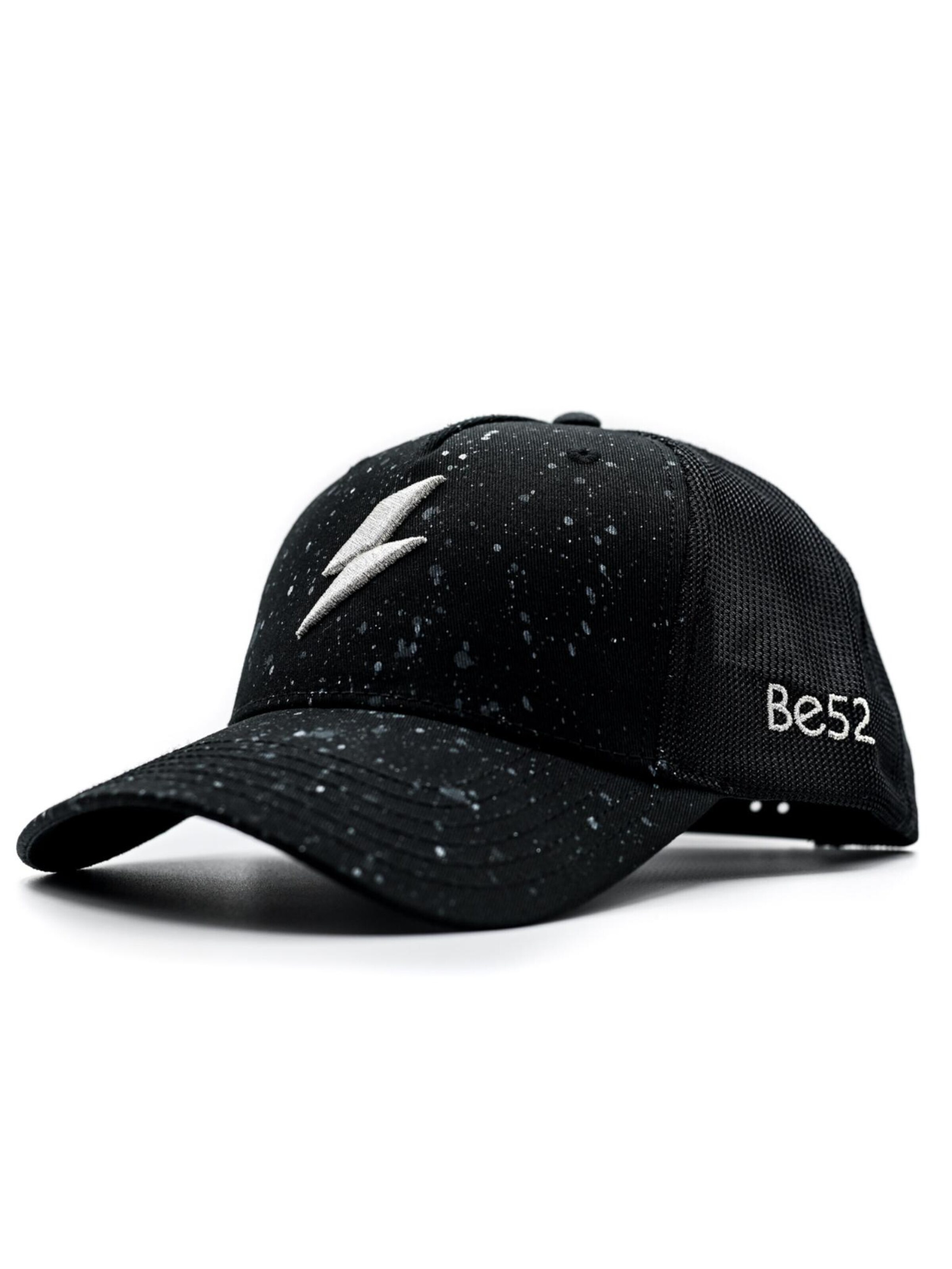 Be52 Cap 'Bolt splash premium' in Black: front