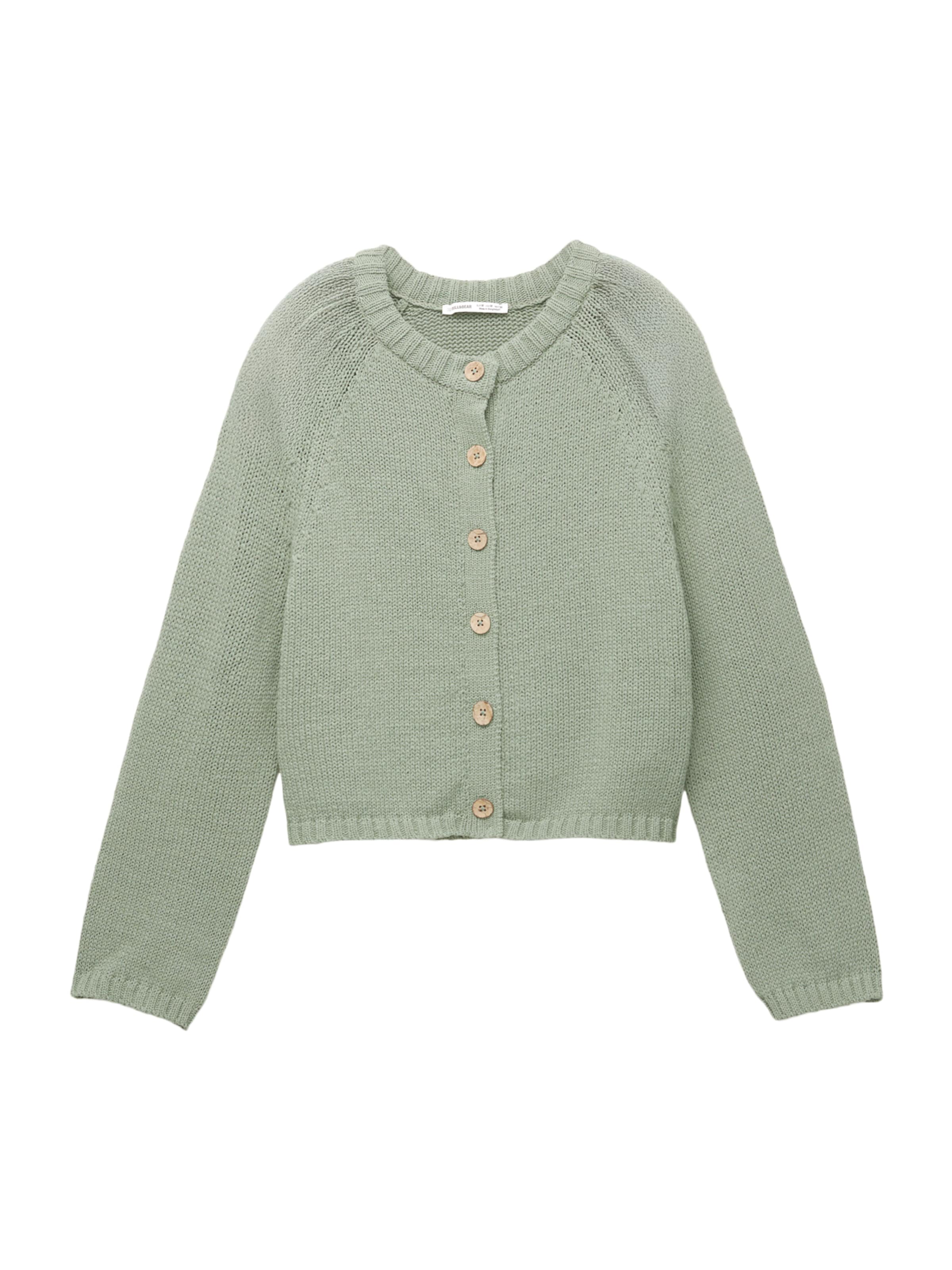 Pull&Bear Strickjacke in Grün: Vorderseite