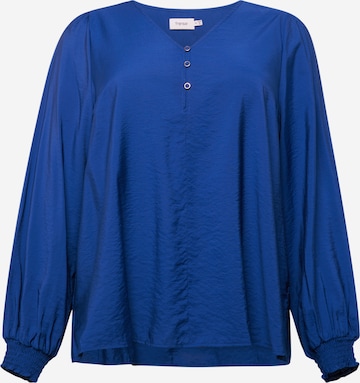 Fransa Curve Blouse 'NITA' in Blauw: voorkant