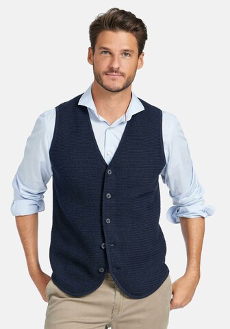 Louis Sayn Gebreid vest in Blauw: voorkant