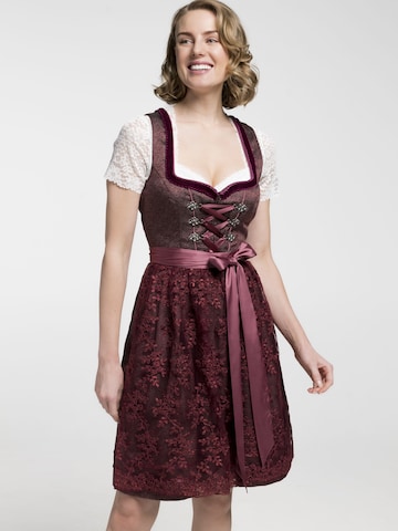 SPIETH & WENSKY Dirndl 'Bea' in Rood: voorkant