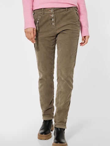 Coupe slim Pantalon 'Scarlett' CECIL en marron : devant