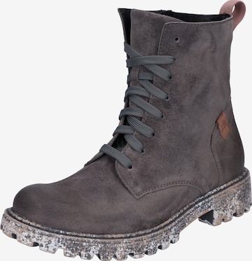 JOSEF SEIBEL Lace-Up Ankle Boots 'Marta' in Grey: front