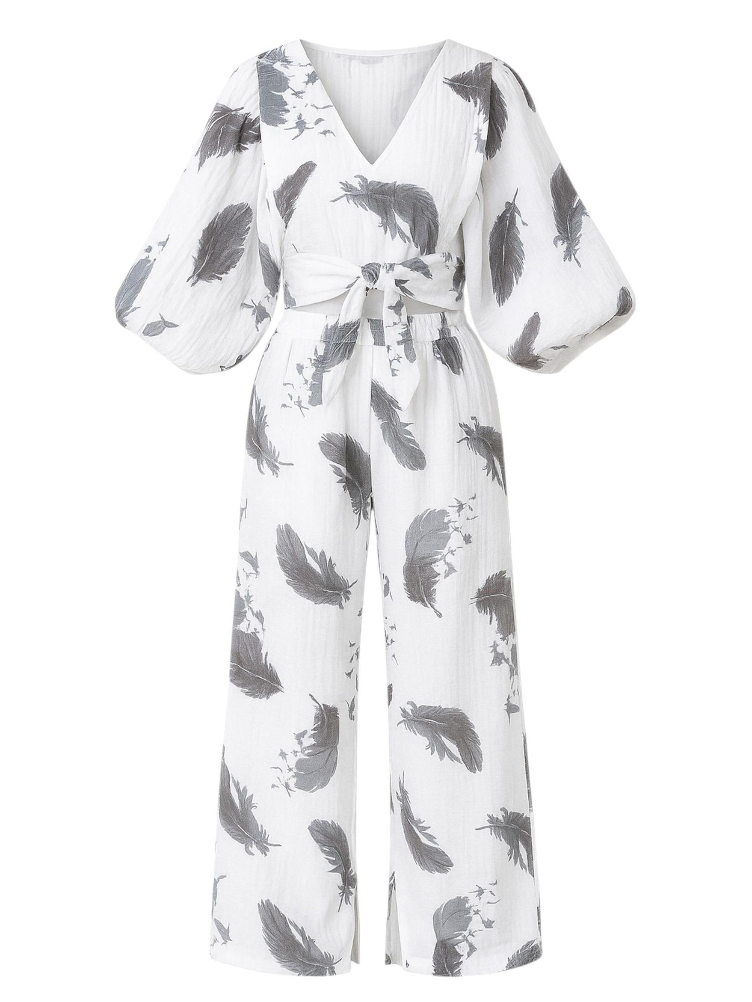 WENOR Hjemmedragt 'FLOWSET' i grå: forside