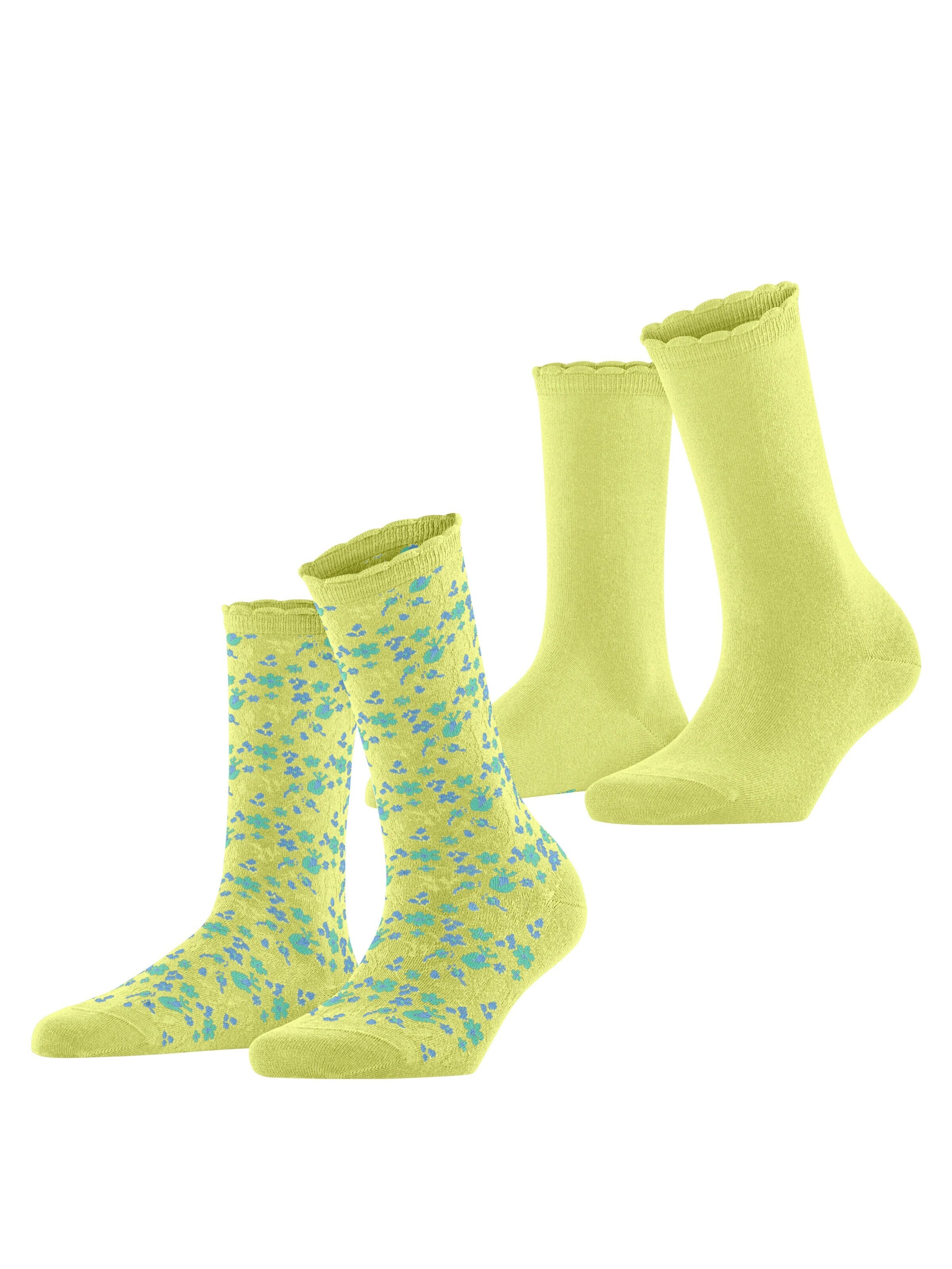 ESPRIT Socken 'Flower Meadow 2-Pack'‌ in Gelb: Vorderseite