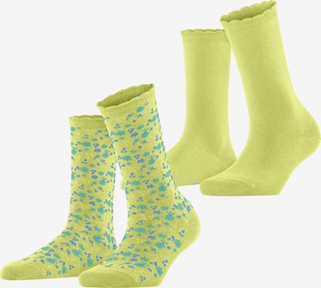 ESPRIT Socken 'Flower Meadow 2-Pack' in Gelb: Vorderseite