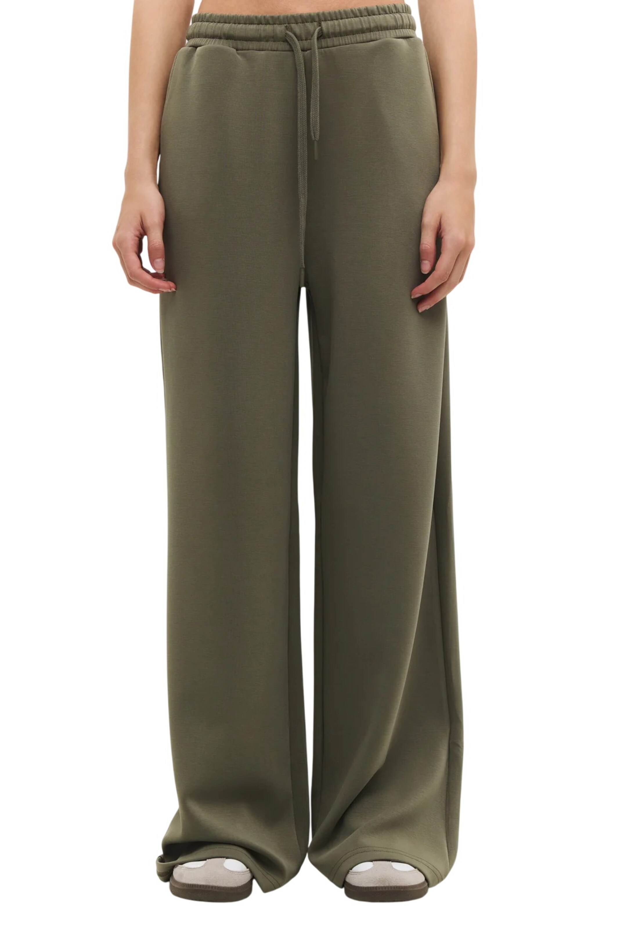 No Matter What Wide leg Broek in Groen: voorkant