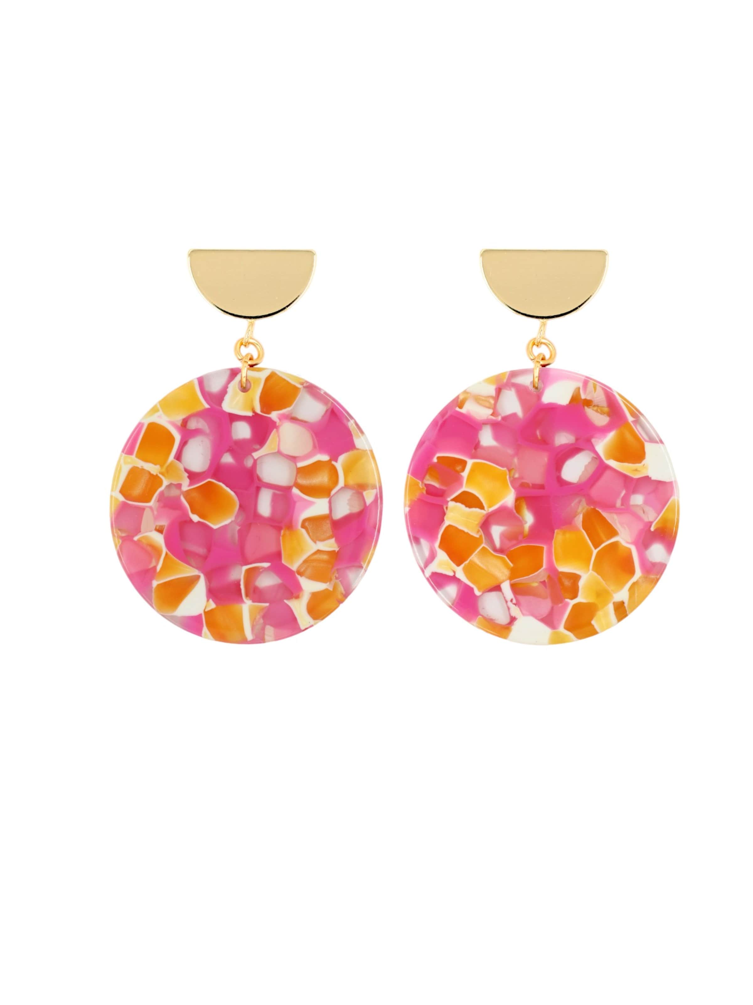 Fräulein Wunder Серьги 'Amal' в Ярко-розовый: спереди