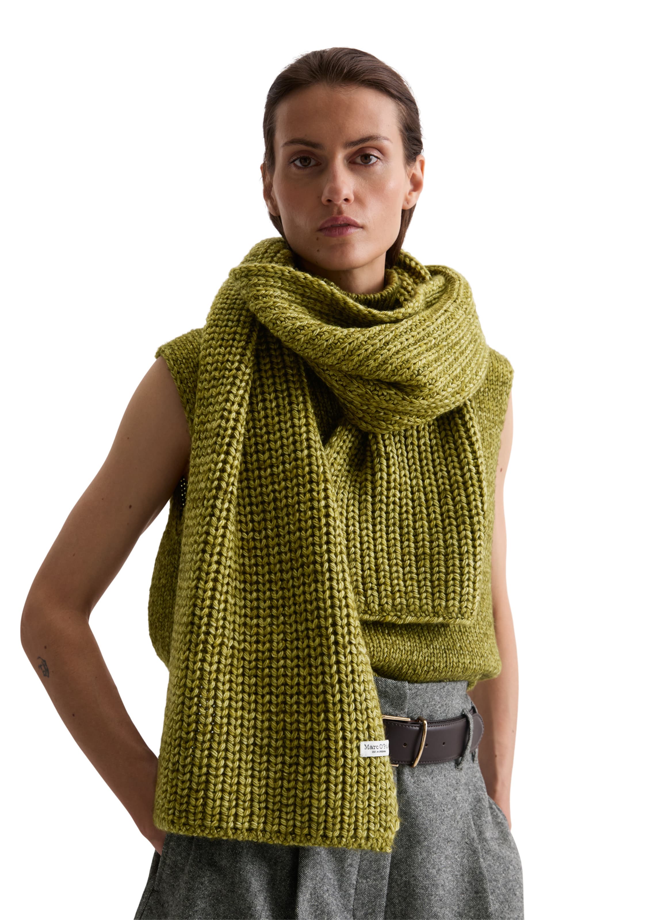 Marc O'Polo Sjaal in Groen: voorkant