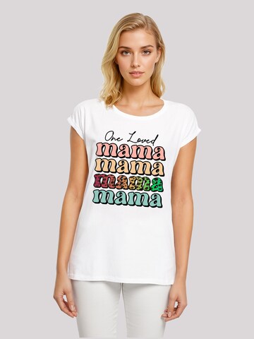 T-shirt 'Mothers Day Mama Typography Leopard Print Pastel' F4NT4STIC en blanc : devant