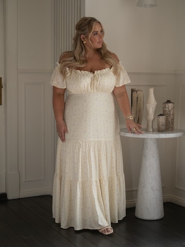 CITA MAASS Sommerkjole 'Cold Shoulder' i gul