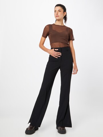 River Island Flared Pleated Pants in Black