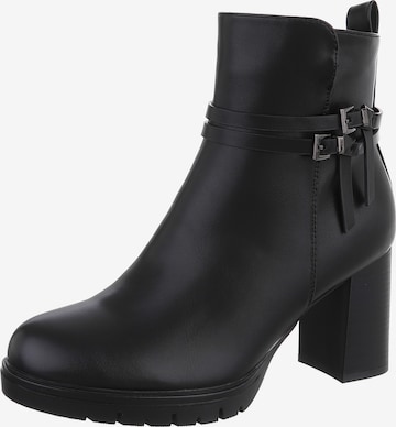 Ital-Design Ankle Boots in Black: front