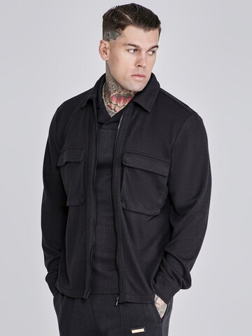 SikSilk Sweat jacket in Black: front