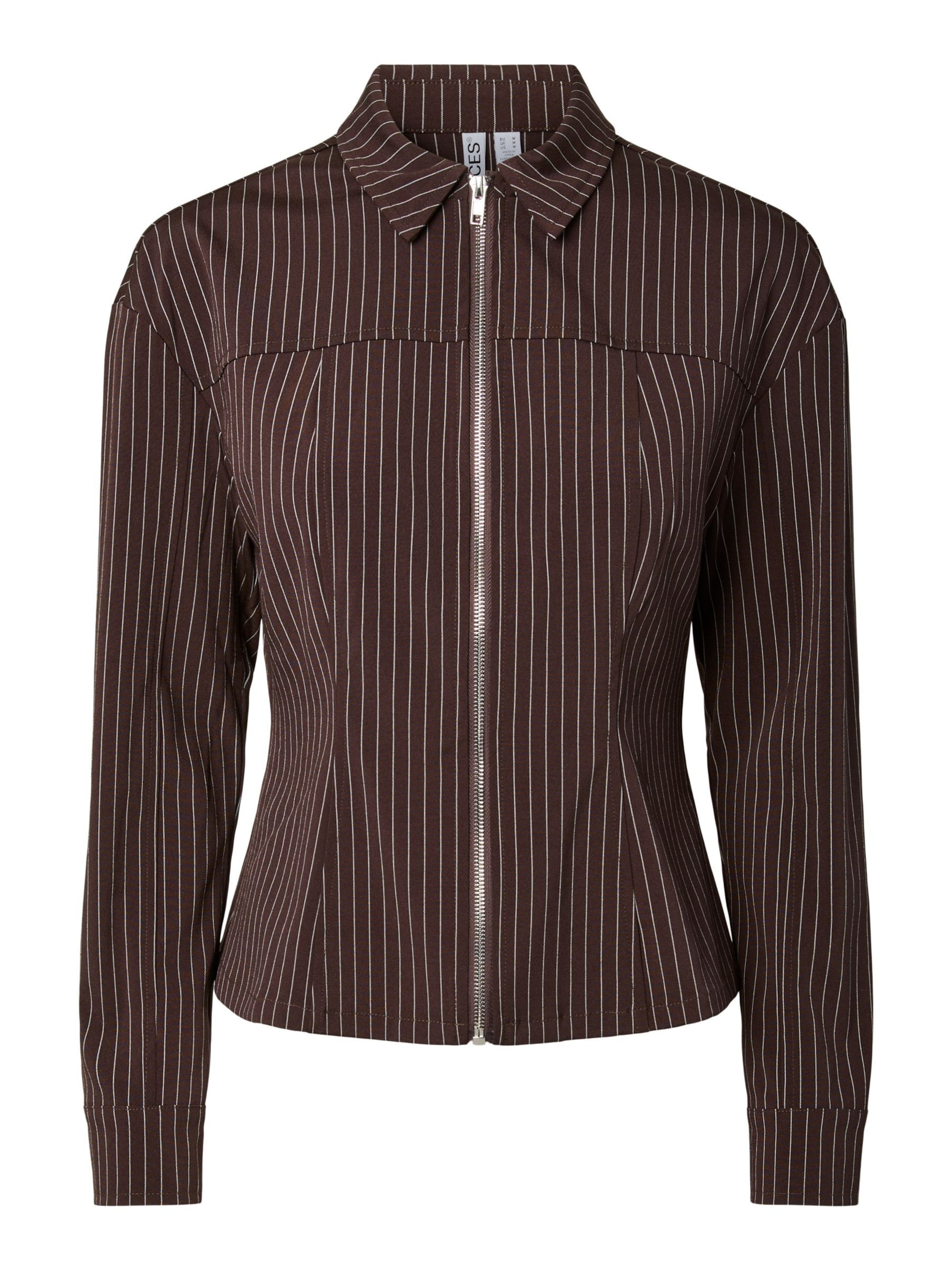 Camicia da donna di PIECES in marrone: frontale