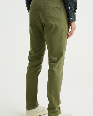 WE Fashion Slimfit Lærredsbukser i grøn