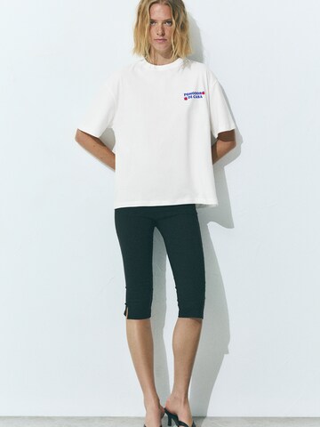 Pull&Bear Oversized bluse 'POMODORO' i hvid