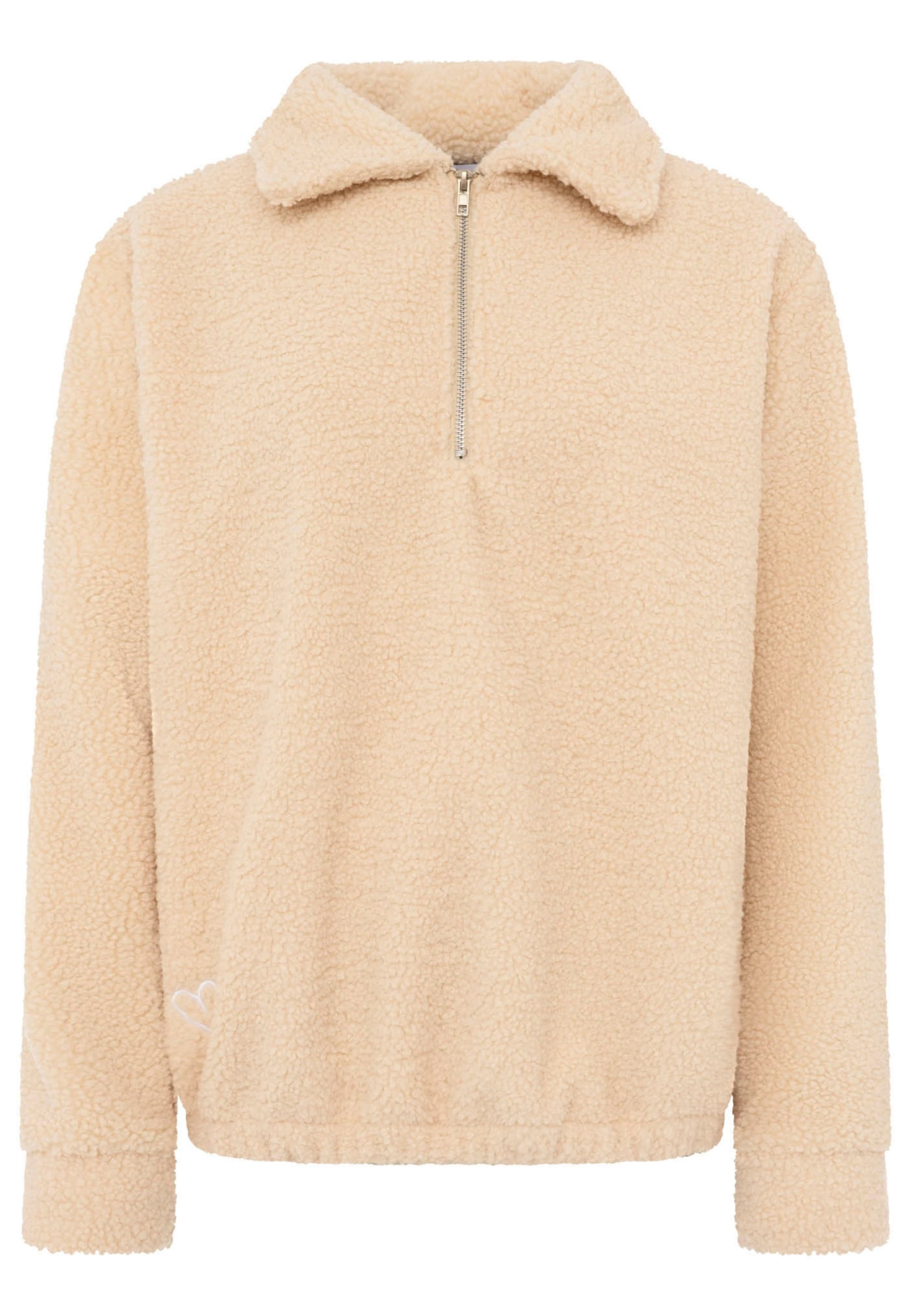 Sweat-shirt Zwillingsherz en beige : devant