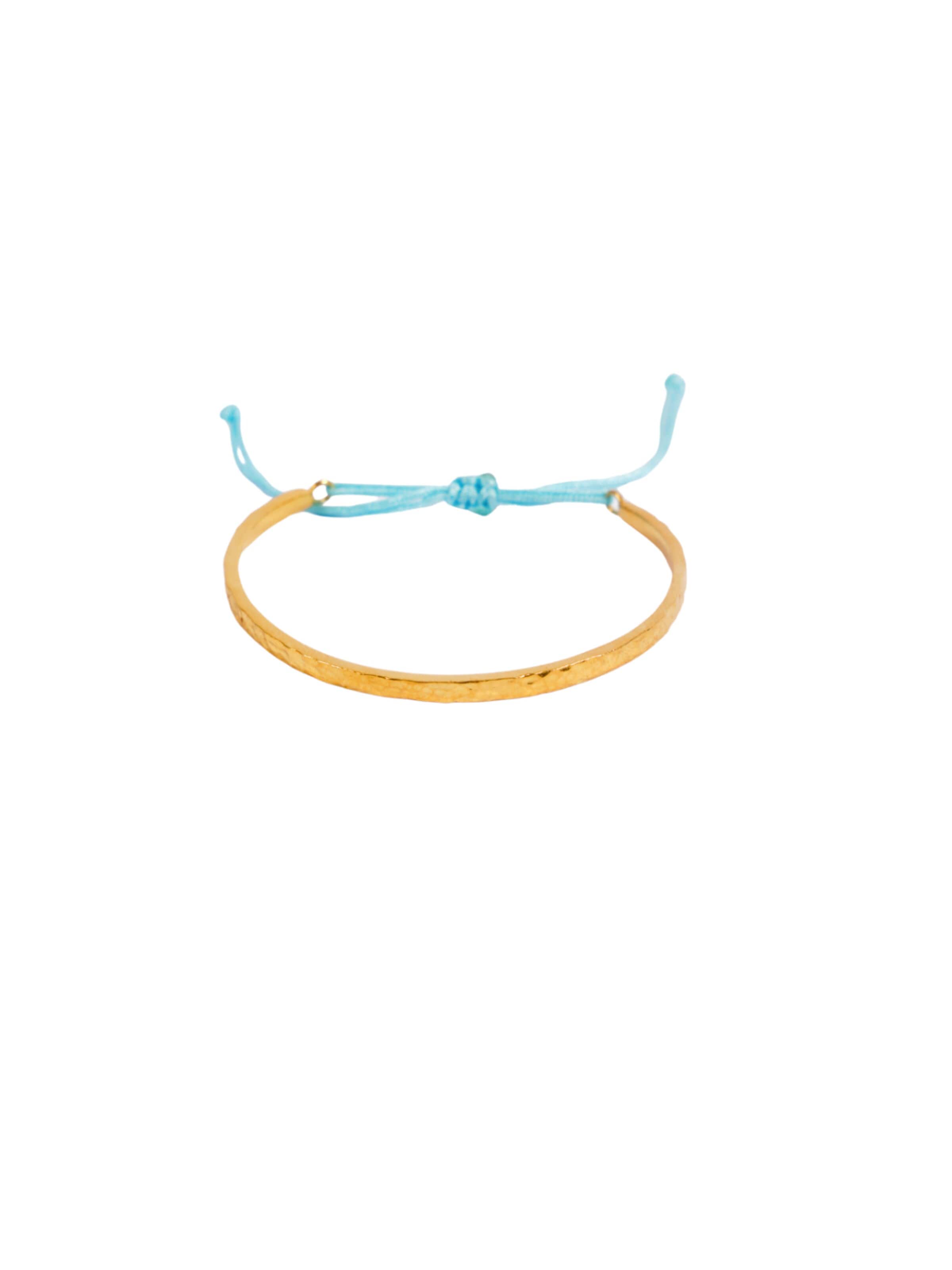 Braccialetto 'Turqoise Elegance' di Les Reines in oro: frontale