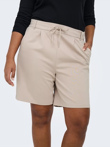 ONLY Carmakoma Regular Trousers 'CARGOLDTRASH' in Beige