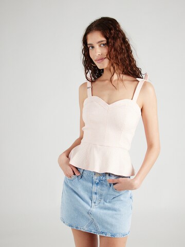 GUESS - Top 'VICHY' em rosa: frente