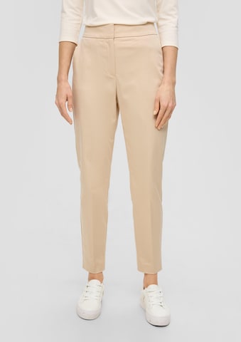 s.Oliver BLACK LABEL Tapered Pleated Pants in Beige: front