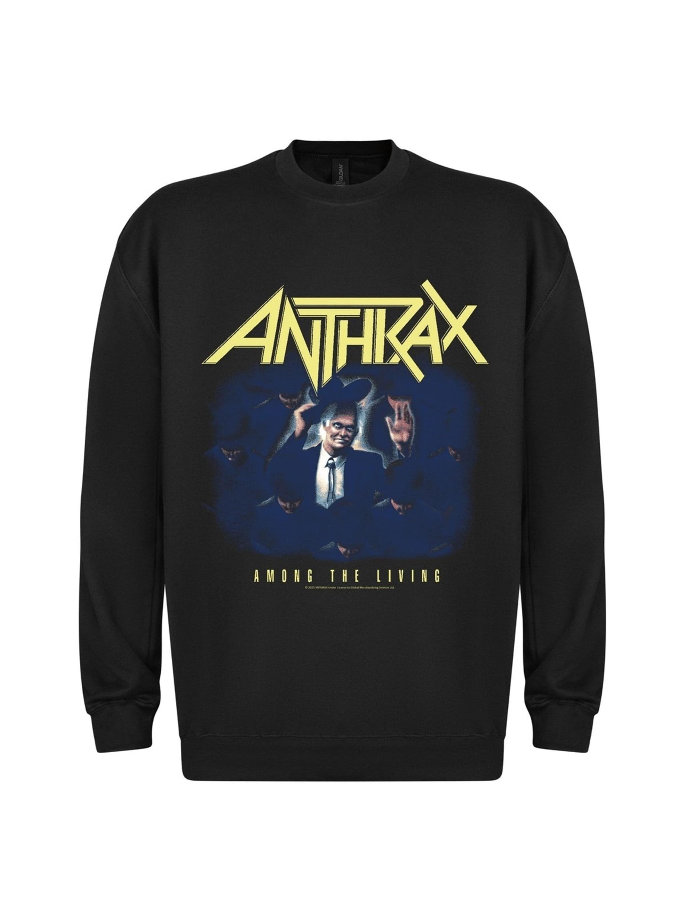 Rockshirts Sweatshirt 'Anthrax Anthrax Among the Living  Sweatshirt Sweatshirt' in Black: front