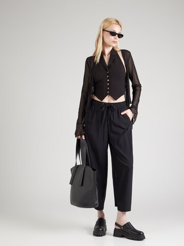 Wide Leg Pantalon QS en noir