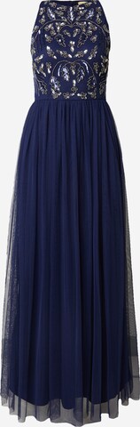 LACE & BEADS Evening Dress 'Donatella' in Blue: front