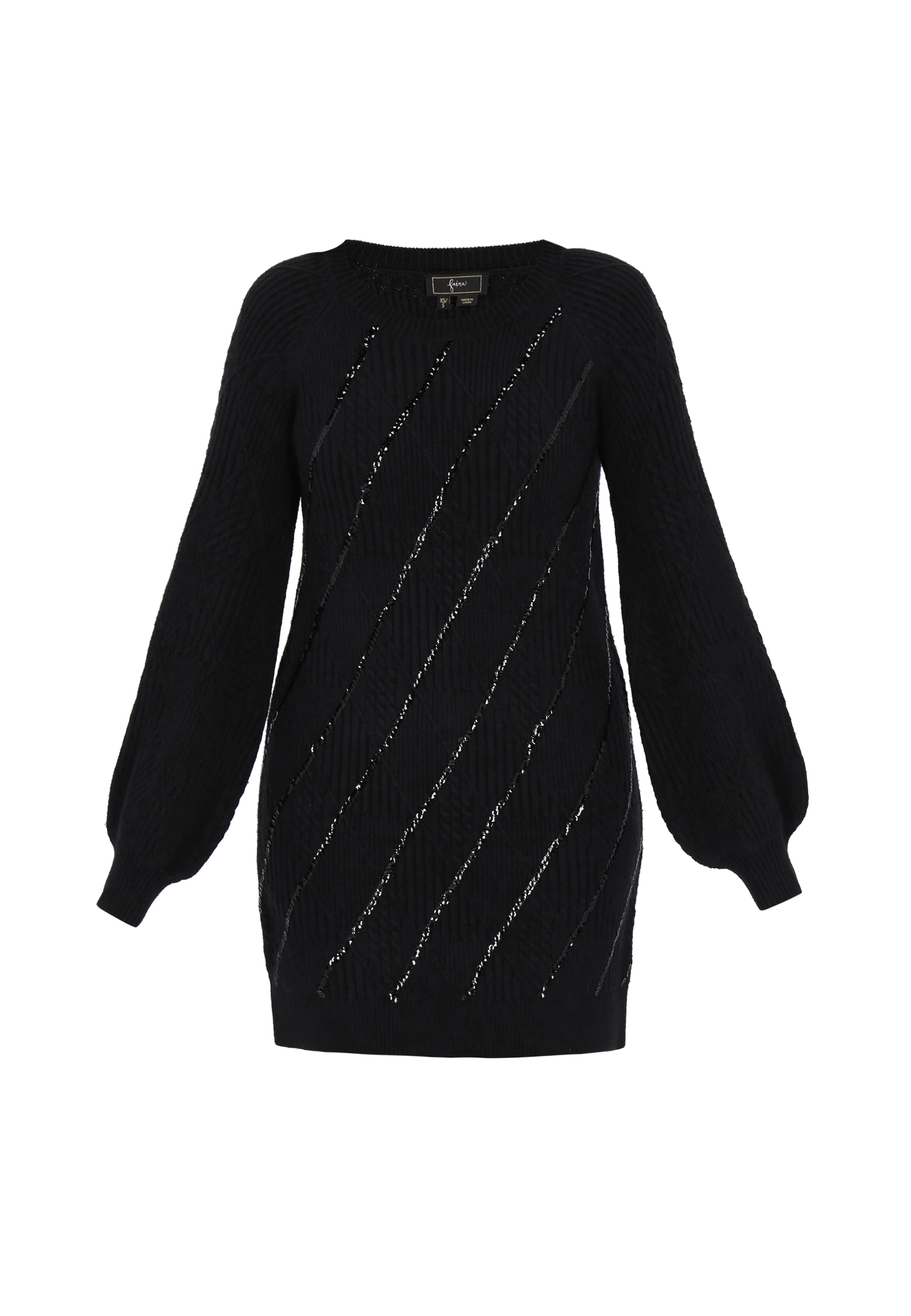 faina Kootud kleit, värv must: eest vaates