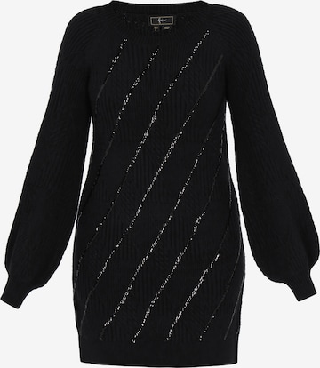Robes en maille faina en noir : devant
