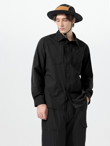 Youthup Comfort fit Button Up Shirt in Black