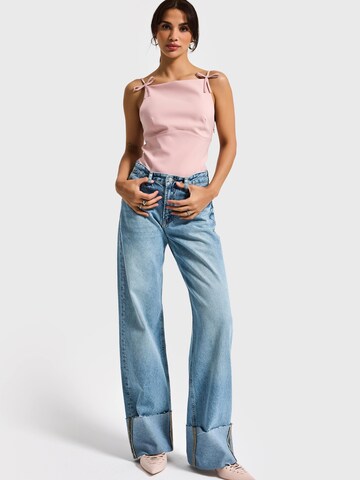 IT'S BASIC Regular Jeans 'STRAIGHT MID RISE JEANS' in Blauw