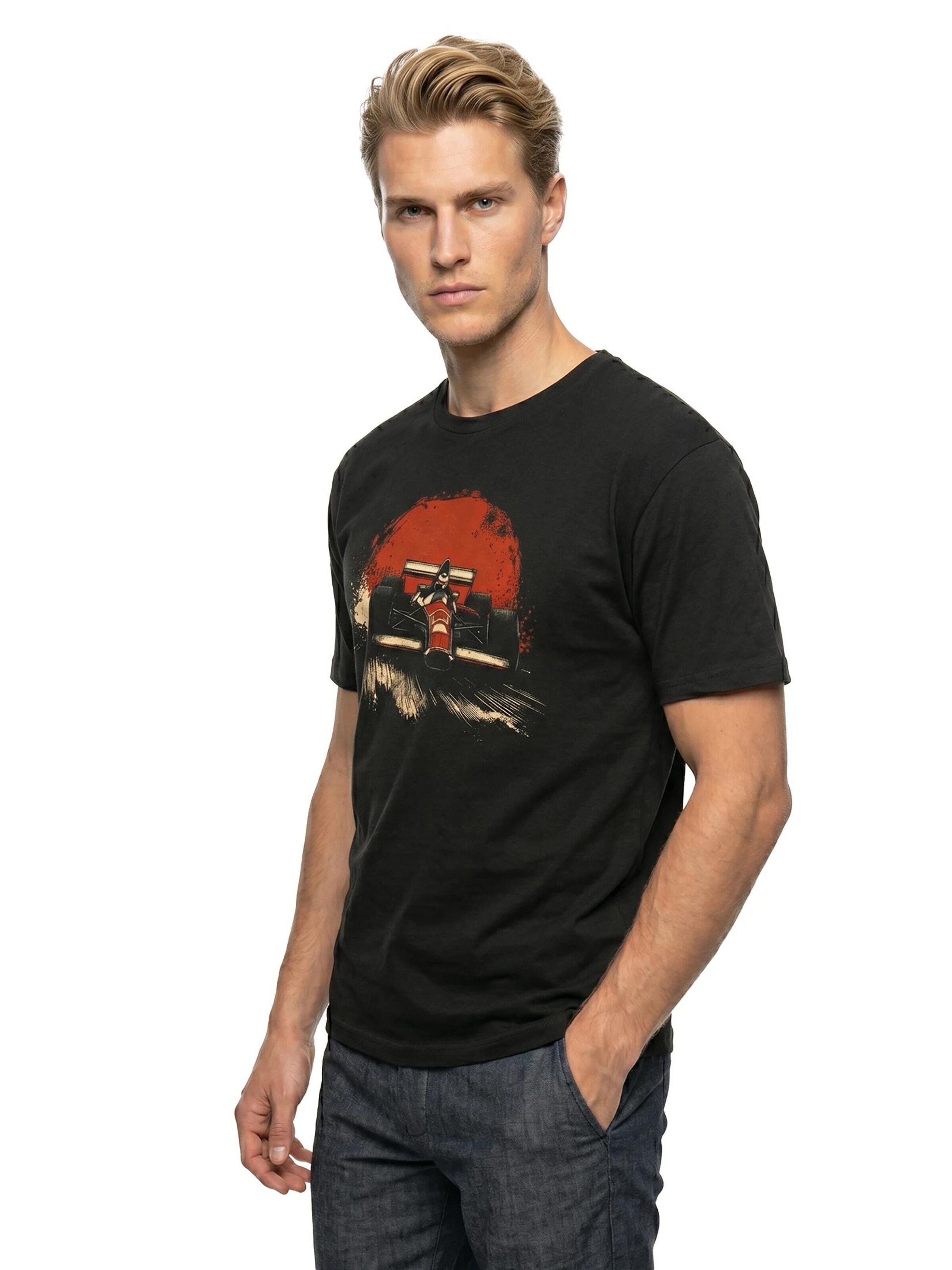 MAKAYA Shirt 'Formel Red' in Black