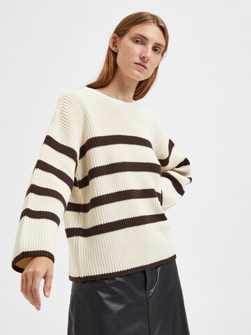 SELECTED FEMME Pullover 'Bloom' in Weiß