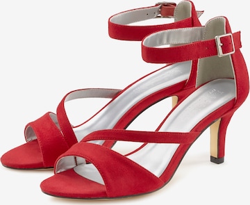 LASCANA Sandalen met riem in Rood