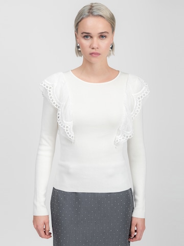 Influencer Sweter w kolorze biały: przód