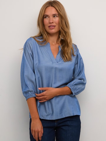 Kaffe - Blusa 'Leonora' em azul: frente