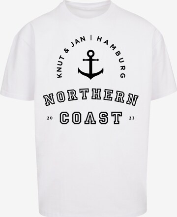 F4NT4STIC T-Shirt 'Northern Coast Nordsee Knut & Jan Hamburg' in Weiß: predná strana